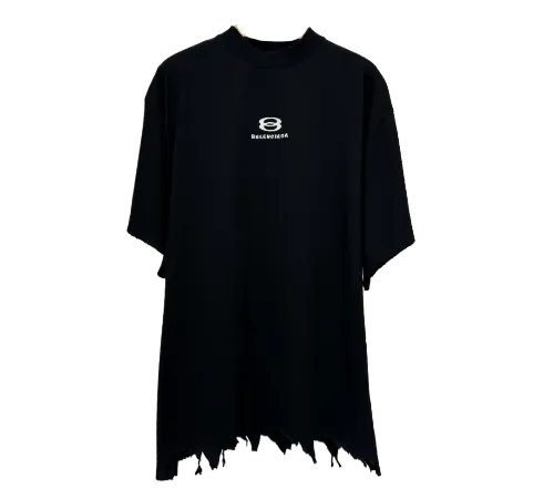 balenciaga ripped logo tee