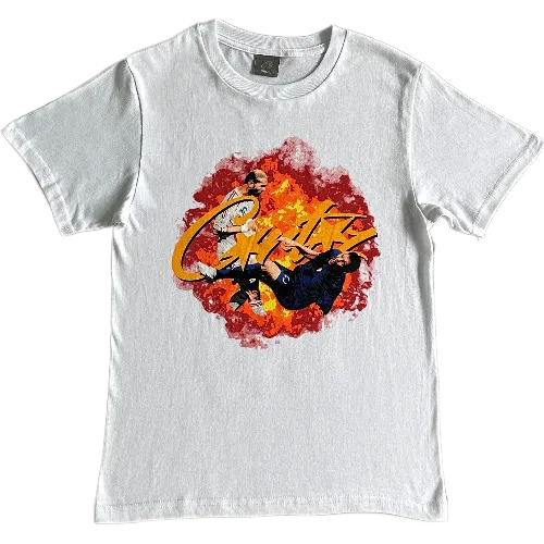 corteiz tee football flames